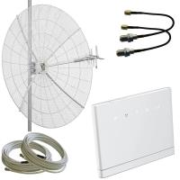 Сборная параболическая MIMO антенна 27 дБ, KNA27-800/2700P арт. 2313 + Huawei B315 + кабели 2х10 м. + пигтейлы SMA-F. Луганск