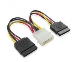 Кабель питания SATA (4 pin MOLEX to 2*SATA), 0.2m