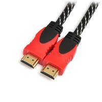 Кабель DeTech HDMI A-A v1.4 Black-Red with Nylon 30 AWG 1,8М